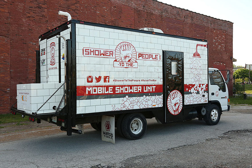 Man Turns Old Truck Into Mobile Shower For Homeless People To Wash Up And Restore Their Dignity