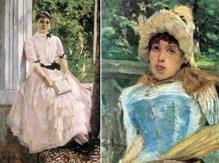 К. Коровин. Слева – портрет Т. С. Любатович, 1886-1887. Справа – портрет хористки, 1883 | Фото: rospisatel.ru К. Коровин. Слева – портрет Т. С. Любатович, 1886-1887. Справа – портрет хористки, 1883 | Фото: rospisatel.ru