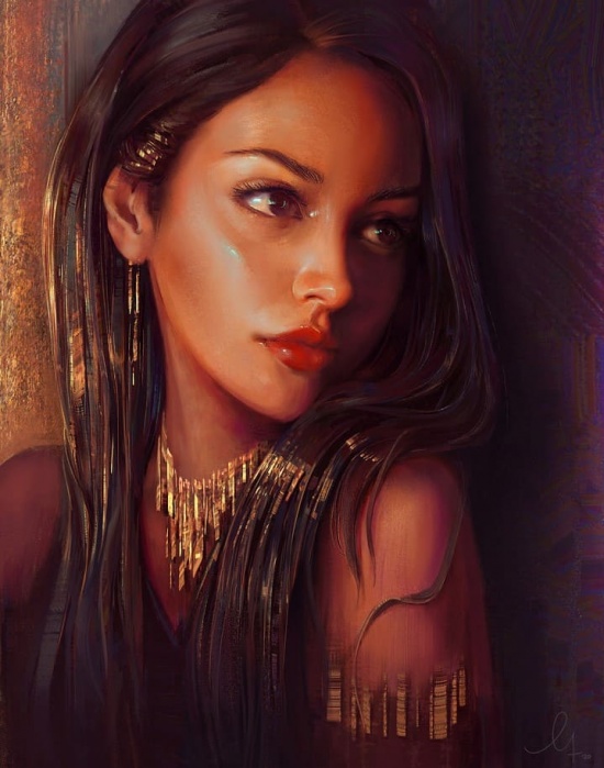 Художник Mandy Jurgens. И застыла слезинка у самого края