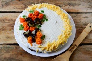 Торт из баклажанов с помидорами и сыром - фото шаг 10