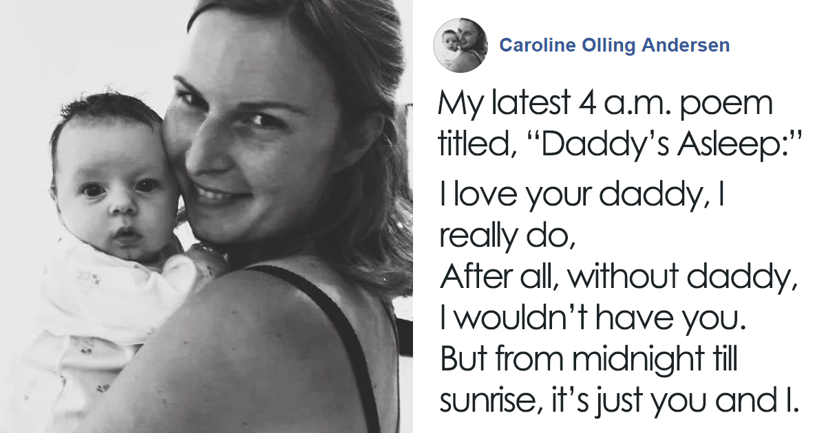 Tired Of Waking Up For Night Feeds, This New Mom Wrote A Poem Called “Daddy’s Asleep”