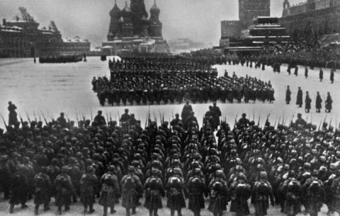 Военный парад в честь 24-й годовщины Октябрьской революции. Военный парад в честь 24-й годовщины Октябрьской революции. СССР, архив, вов, война, сталин