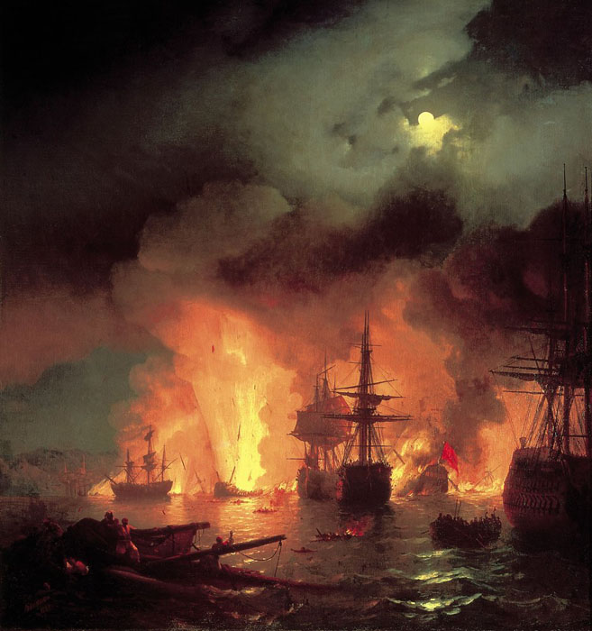 Чесменский бой в ночь с 25 на 26 июня 1770 года. (1848 год.) Чесменский бой в ночь с 25 на 26 июня 1770 года. (1848 год.)