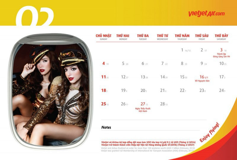 Стюардессы в бикини в календаре авиакомпании VietJet Стюардессы в бикини в календаре авиакомпании VietJet