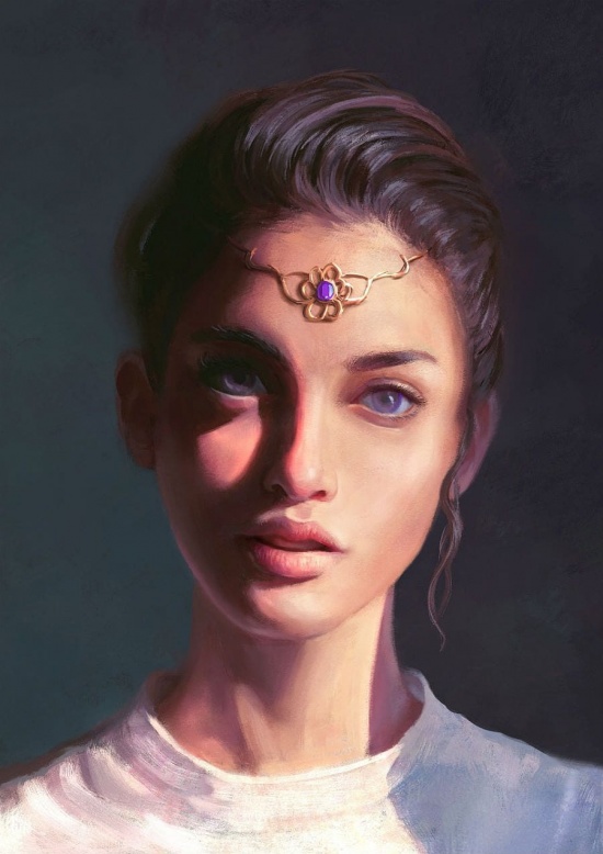 Художник Mandy Jurgens. И застыла слезинка у самого края