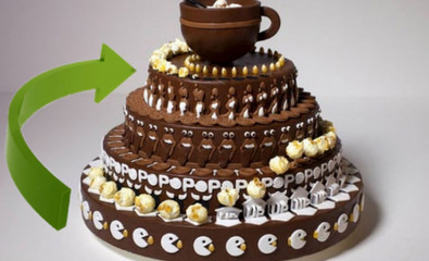 Это выглядит как странно украшенный торт, но если Вы начнете его вращать, он оживет!