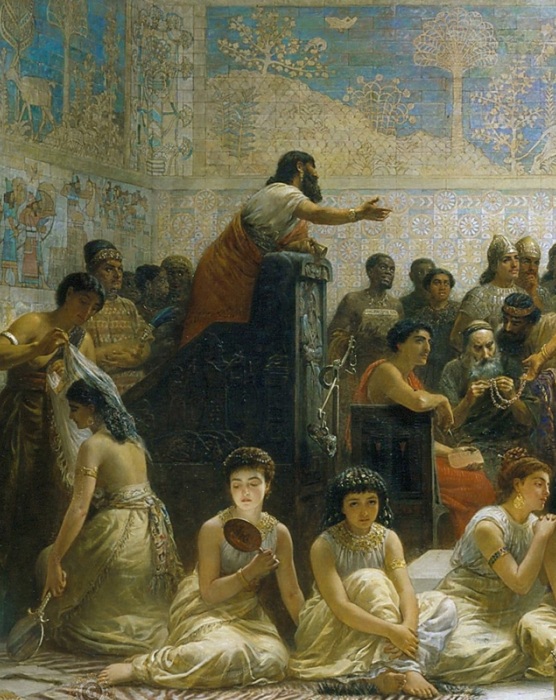 «Вавилонский рынок невест». Фрагмент. «Вавилонский рынок невест». Фрагмент.