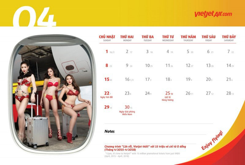 Стюардессы в бикини в календаре авиакомпании VietJet Стюардессы в бикини в календаре авиакомпании VietJet