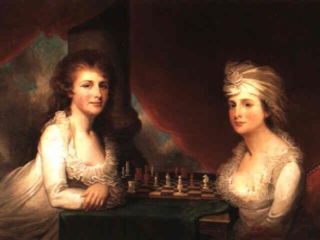 Гилберт Чарльз Стюарт, «Портрет мисс Хетти и Мэри Моррис», 1795. Куда смотреть на картине с шахматами, чтобы узнать, какую историю зашифровал художник