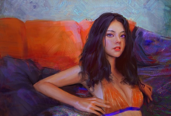 Художник Mandy Jurgens. И застыла слезинка у самого края