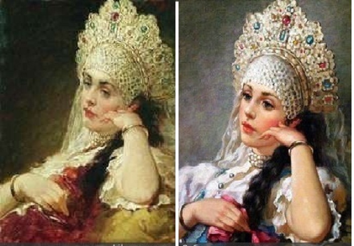 1. К.Е. Маковский. Из серии «Русь боярская».<br>2. В.А Нагорнов. «Барыня-Сударыня». 1. К.Е. Маковский. Из серии «Русь боярская».<br>2. В.А Нагорнов. «Барыня-Сударыня».
