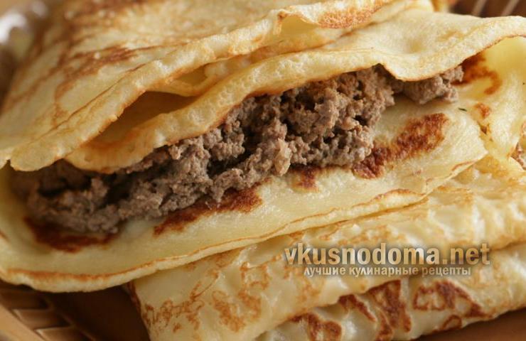 Начинка для блинов из печени и лука