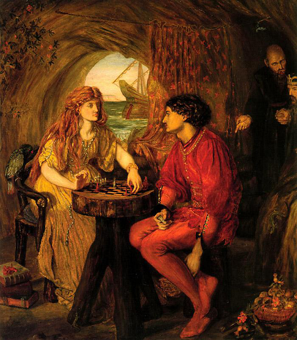 Люси Мэдокс Браун, «Фердинанд и Миранда играют в шахматы», 1871. Куда смотреть на картине с шахматами, чтобы узнать, какую историю зашифровал художник