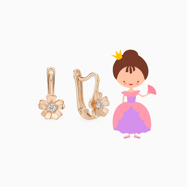 Серьги SL, розовое золото, бриллианты