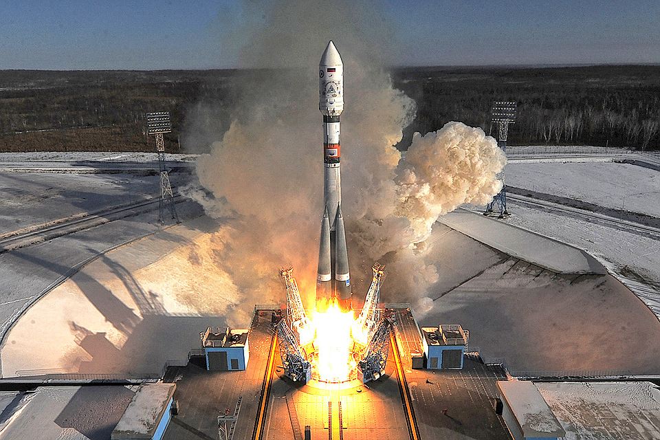1 февраля 2018. Во время запуска ракеты-носителя "Союз-2.1а" со стартового комплекса космодрома Восточный. ФОТО Донат Сорокин/ТАСС