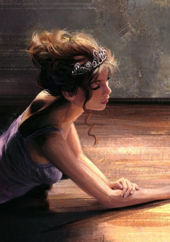 Художник Mandy Jurgens. И застыла слезинка у самого края