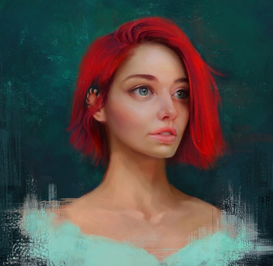 Художник Mandy Jurgens. И застыла слезинка у самого края