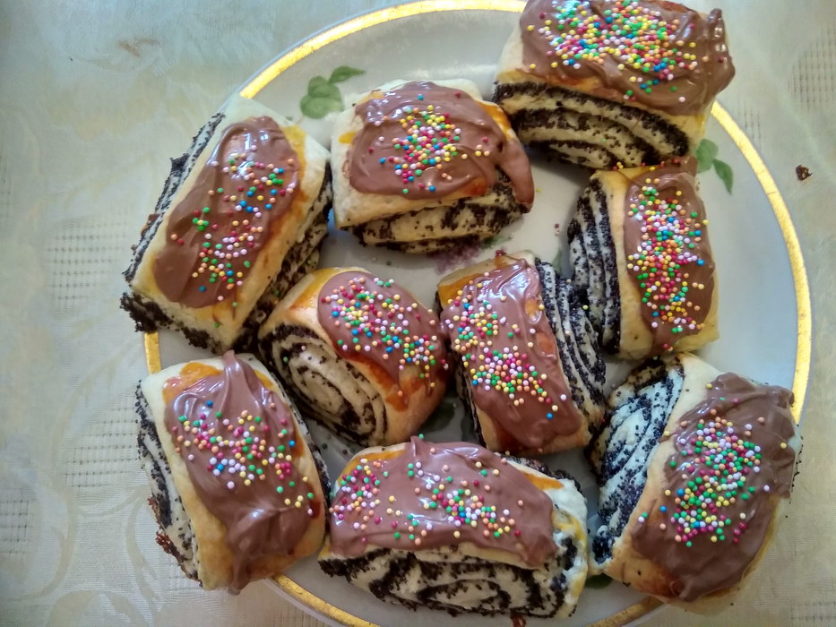 Маковые рулетики «Завитушки» с шоколадом