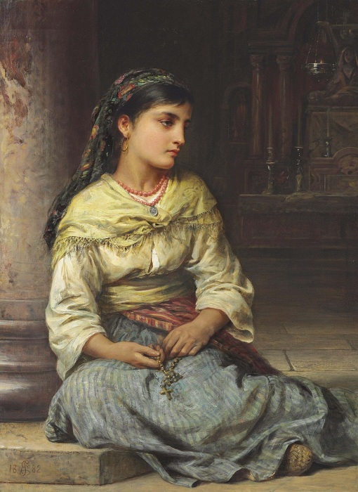 В церкви (1882 год). Частное собрание. Автор: Эдвин Лонгсден Лонг. В церкви (1882 год). Частное собрание. Автор: Эдвин Лонгсден Лонг.
