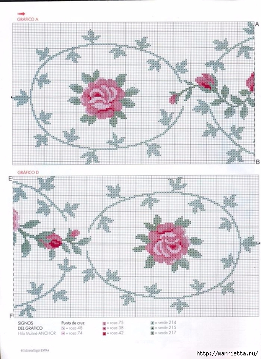 Вышиваем розы на скатерти и салфетках. Схемы (11) (509x700, 265Kb)