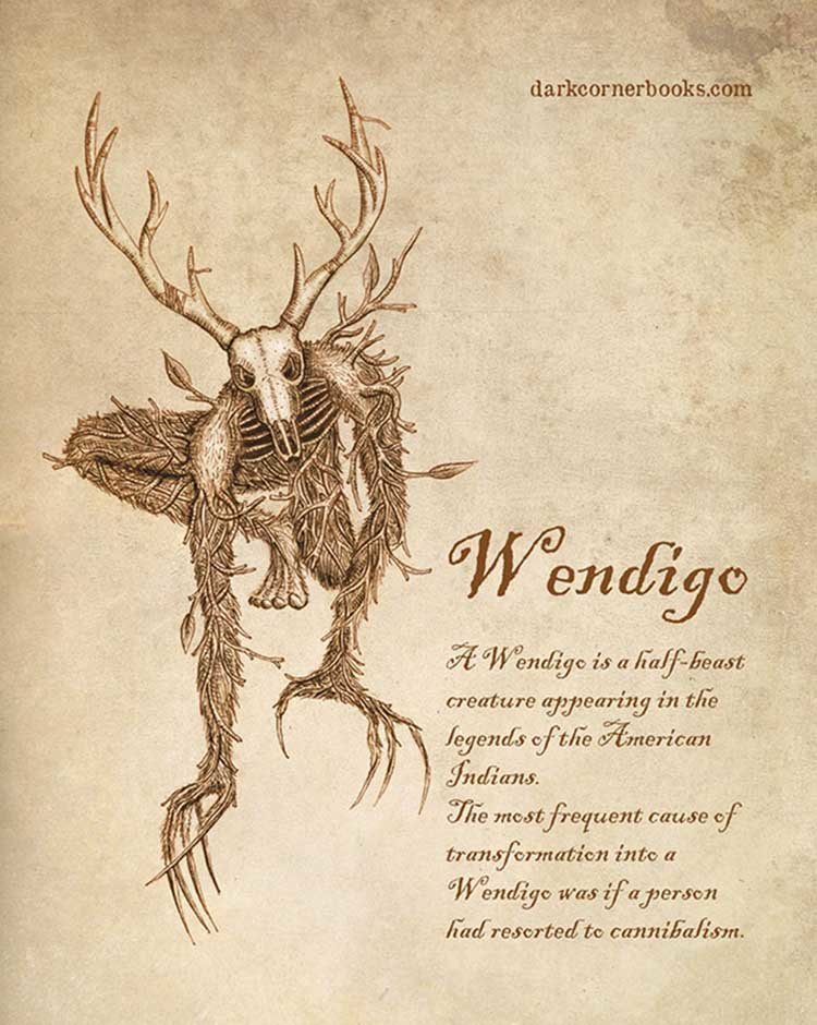 3. Вендиго (Wendigo) 3. Вендиго (Wendigo) жуть, иллюстрация, мифические существа, рисунок