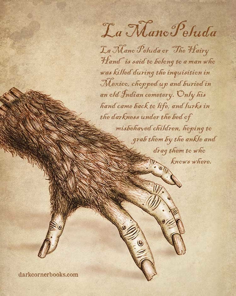 9. Ла Мано Педула (La Mano Peluda) 9. Ла Мано Педула (La Mano Peluda) жуть, иллюстрация, мифические существа, рисунок