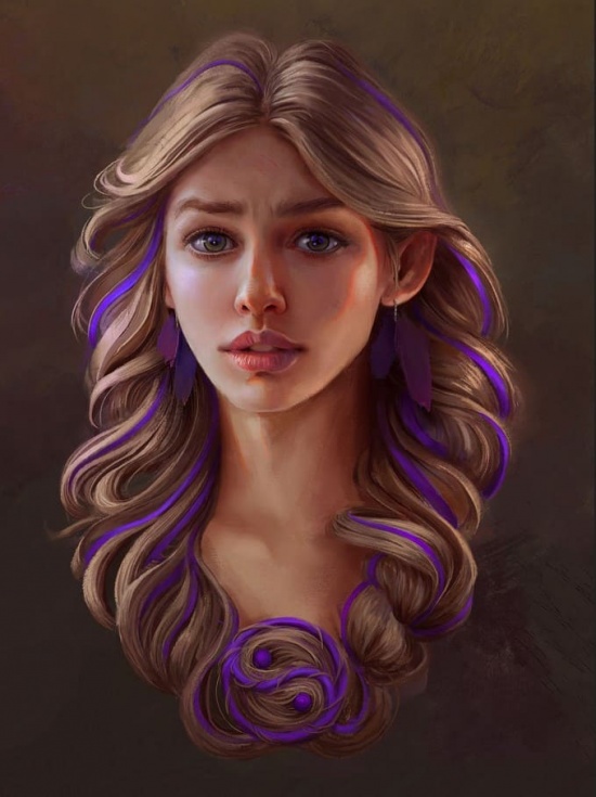 Художник Mandy Jurgens. И застыла слезинка у самого края