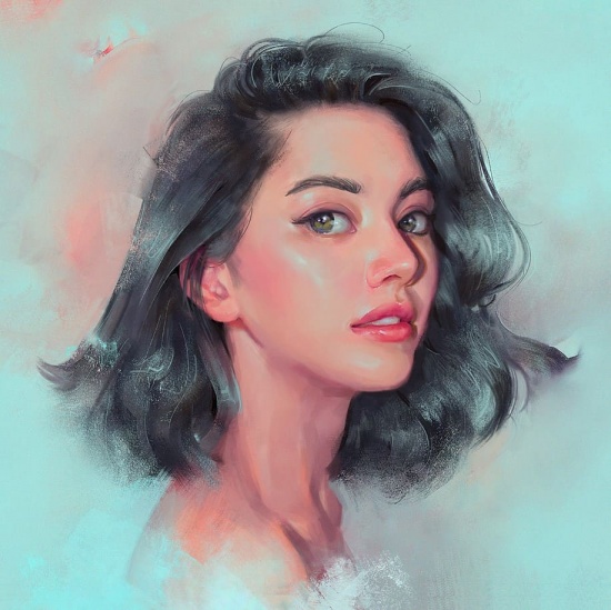 Художник Mandy Jurgens. И застыла слезинка у самого края