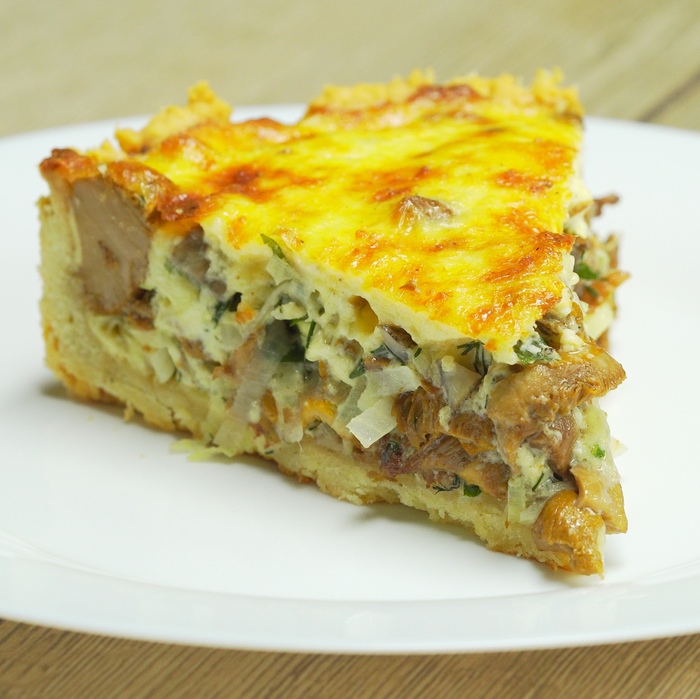 КИШ с грибами и сыром. Французская кухня пирог, рецепт, кулинария, вкусняшки, готовка, видео рецепт, длиннопост, видео