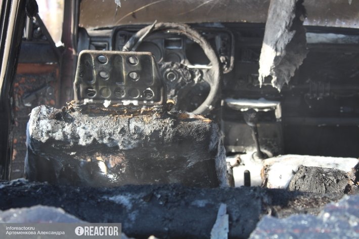 В Полярном сгорели три автобуса, произошедшее попало на камеры видеонаблюдения
