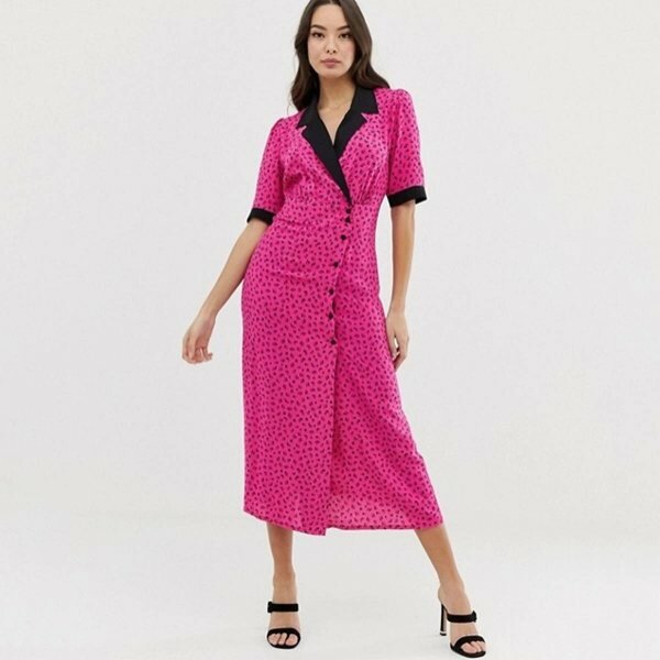 ASOS Collared Dress in Pink