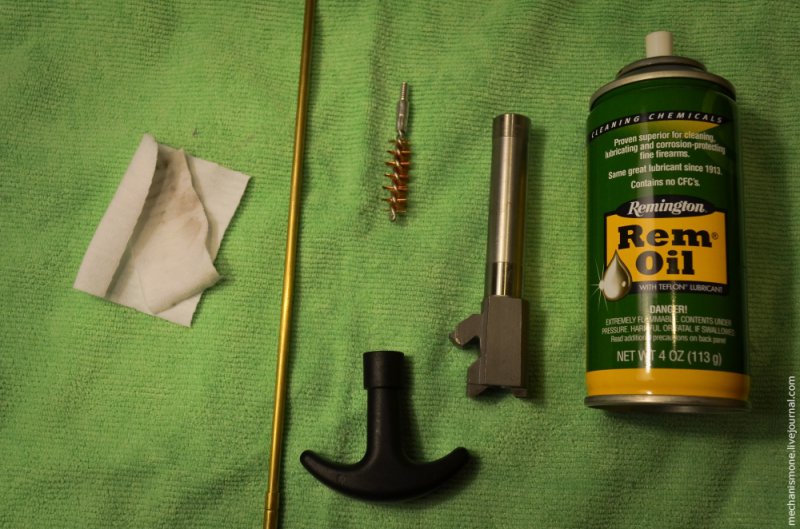 Partial disassembly and cleaning of the gun Ruger CP9