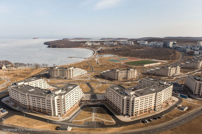 вертолет, высота, полет, владивосток, Русский остров