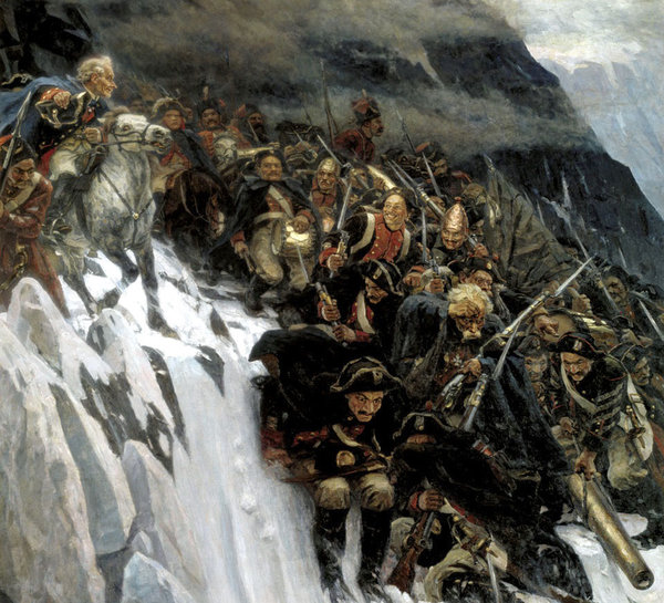 В. Суриков. «Переход Суворова через Альпы».