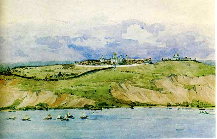 Киев. Печерский монастырь и княжеская усадьба Берестово. XII в. Реконструкция Г.Н.Логвина