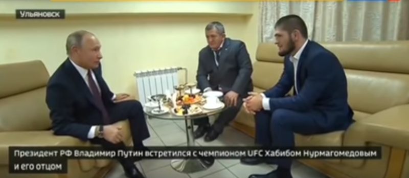 ''Прыгнем - мало не покажется'': Путин поздравил Хабиба с победой ''Прыгнем - мало не покажется'': Путин поздравил Хабиба с победой