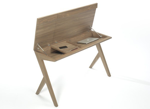 Складной стол бюро, компактный письменный стол с крышкой