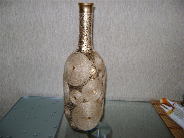 Декор стеклянных бутылок своими руками мастер класс