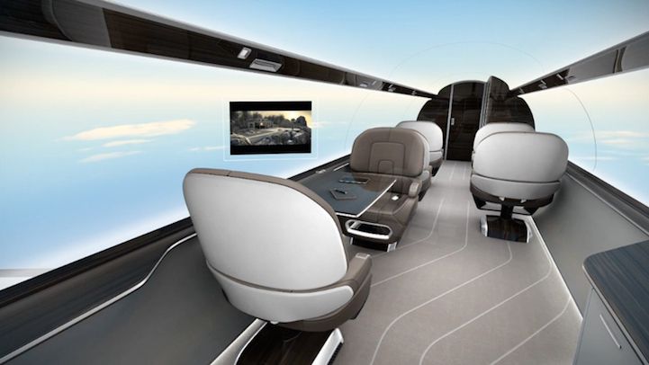 Plane without windows, but with a panoramic view of technology, the plane, it is interesting