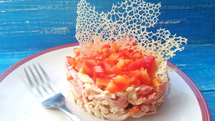 Салат «Коралловый риф» Салат, Кулинария, Рецепт, Видео, Длиннопост
