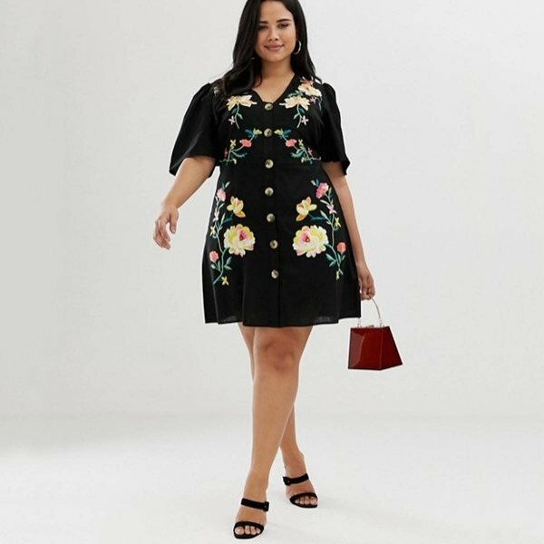 ASOS Curve Embroidered Minidress