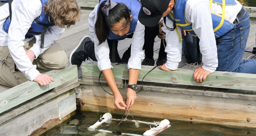 Broadcom ROV in water