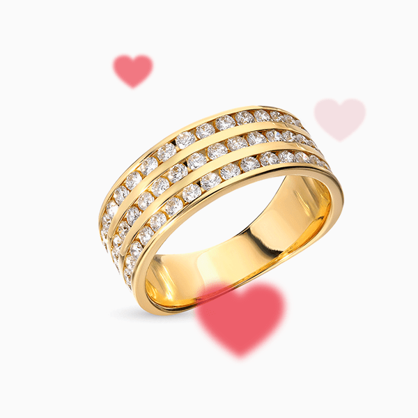 Кольцо SL из коллекции «P. S. I love you», желтое золото, бриллианты