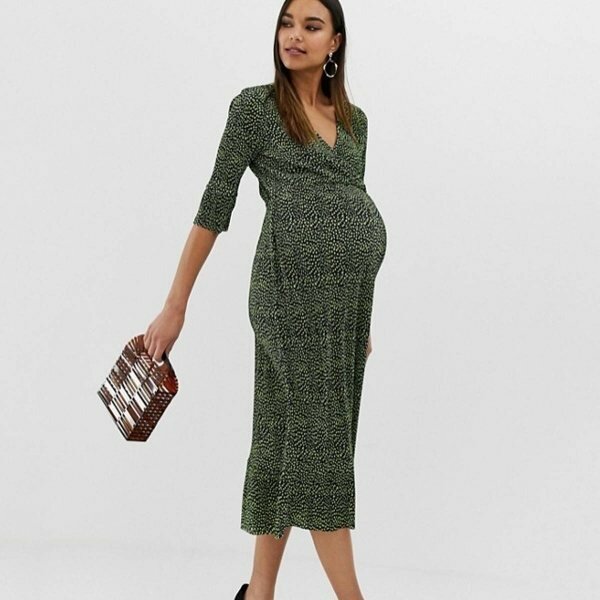 ASOS Maternity Midi Plisse Dress