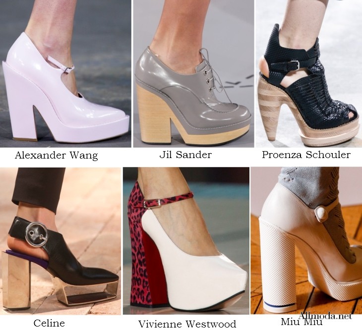 Обувь на платформе и массивном каблуке - весна 2014
