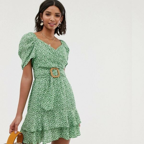 ASOS Design Wrap Double Layer Minidress