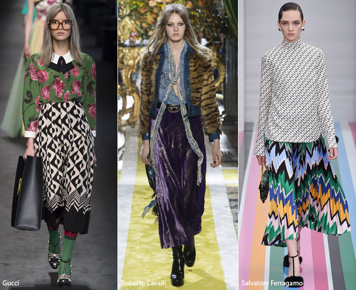 Юбки миди и макси - тренды из Милана, осень/зима 2016-2017