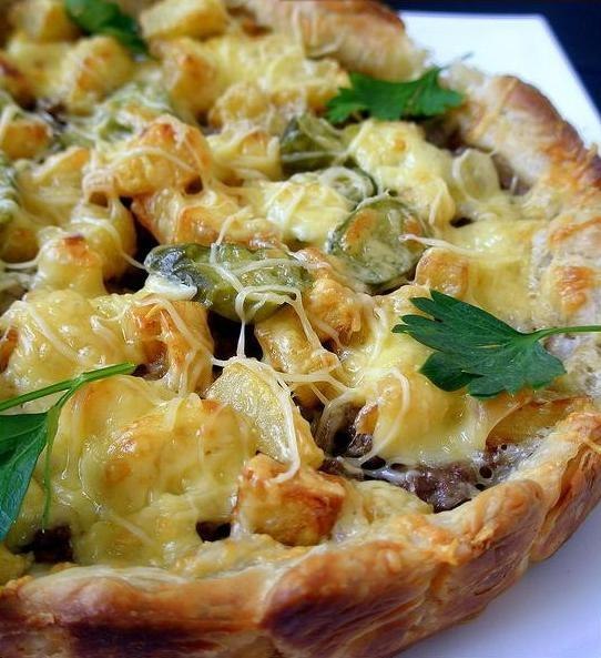 Пирог с картошкой и фаршем и сыром в духовке рецепт с Пирог с картошкой и фаршем и сыром в духовке рецепт с