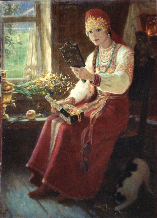 Е. Демаков, У окошка, 1998 20 портретов русских красавиц