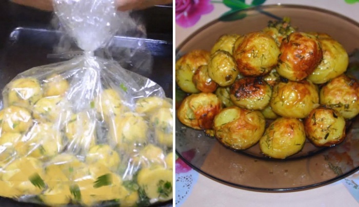 Картофель в рукаве. Картофель в рукаве.